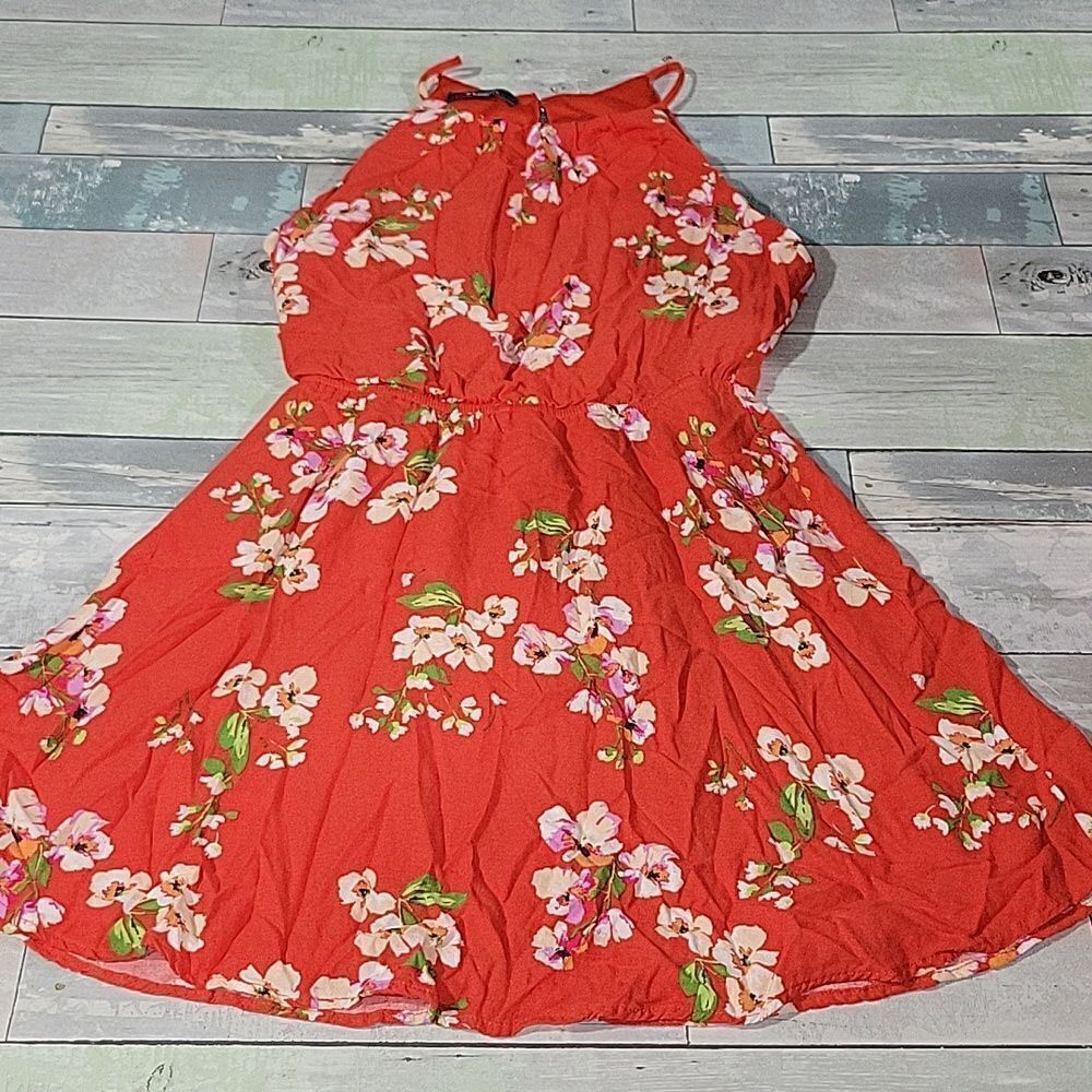 BECOOL Red Floral Dress sz Small
